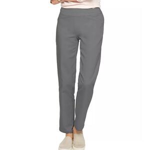 Croft & Barrow Effortless Stretch Pants Gray Pull On Size 8 Long Career Office